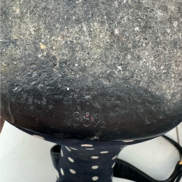 Saint Laurent Bianca Polka Dot Sandals in Navy - Picture 3 of 9